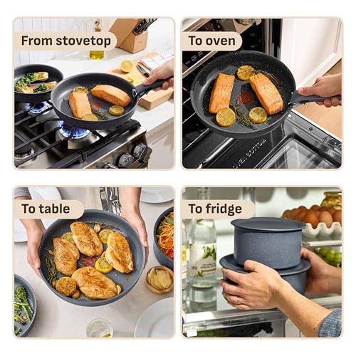 Ingenio Essentials Cookware Set with Detachable (Gray / 11-Piece)