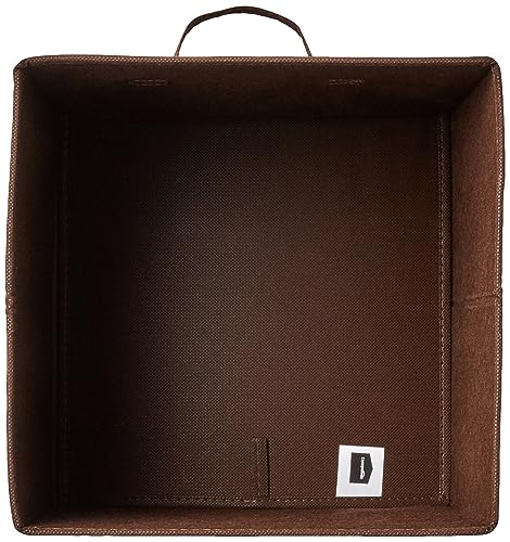 Collapsible Fabric Storage Bins with Handles (Brown / 10.5"x10.5"x11")