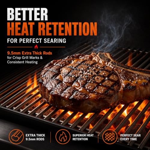 9.5 MM Grill Grates for Weber Genesis II 300 & LX 300 Series Grills (9.5MM 18.75" for Weber Genesis II 300)