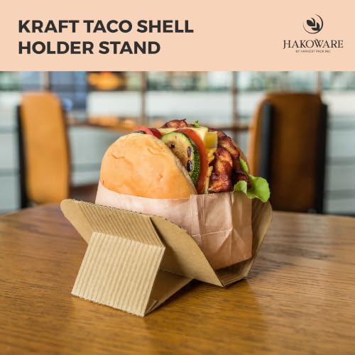 Disposable Kraft Paper Taco Holder Stand Food Tray Plates for Tacos & Pita
