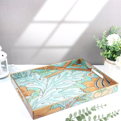 Plastic Serving Tray with Handles for Coffee Table (Multi E)