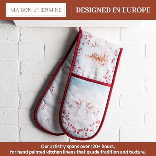 Double Oven Mitts 100% Cotton Double Oven Glove (113 - Fairy Tale Forest / 7" x 35" (Double Oven Mitt))