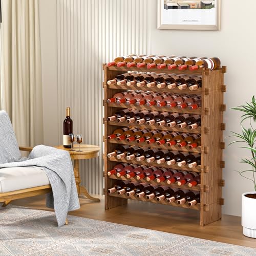 Bamboo Stackable Wine Rack (Walnut / 8-Tier)
