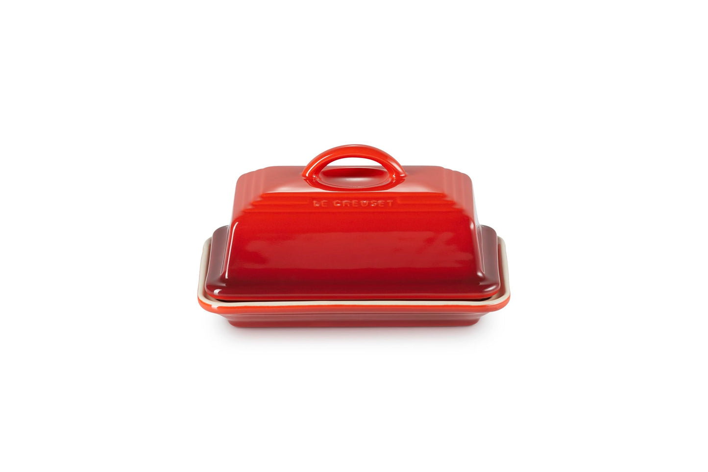 Stoneware European Butter Dish (Cerise)