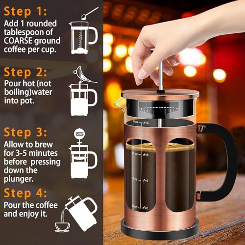 French Press Coffee Maker (Copper / 34 oz)