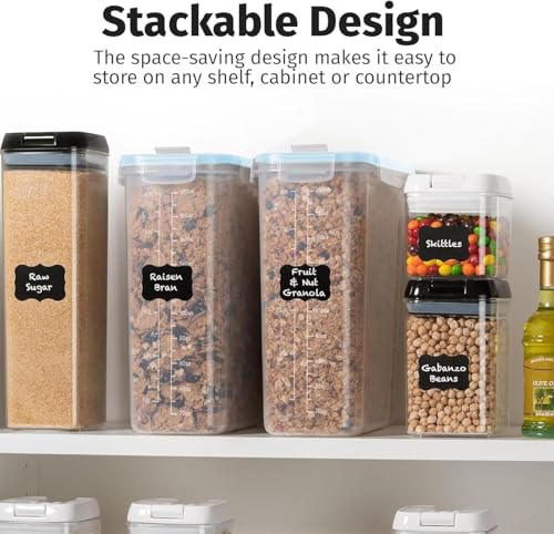 2 Pack (6.3L / 213OZ) EXTRA Large Airtight Food Storage Cereal Containers for Bulk Food Storage BPA-Free Plastic Container, Pantry Organization and Canister for Rice, Pasta, Sugar & Flour (Blue)