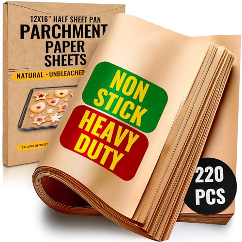 Precut Parchment Paper Sheets 12x16" (220 Count)
