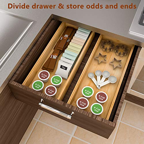 Bamboo Kitchen Drawer Organizer 15"x 6" (2 Count)