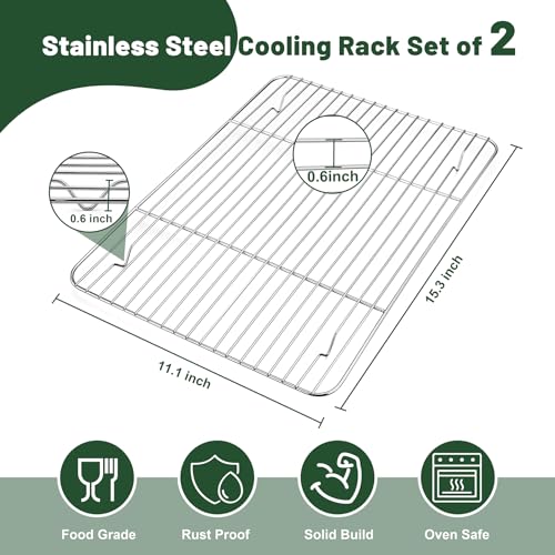 Cooling Rack 15.3” x 11.1” Stainless Steel Wire Baking Rack (15.3"*11.1")