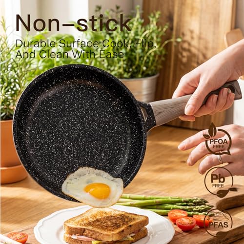 22 Piece Ceramic Cookware Set with Utensils (Black)