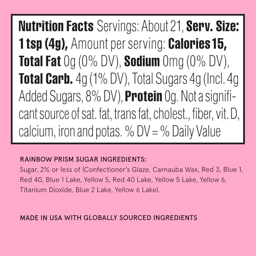 Rainbow Prism Fancy Sugar 1 Pack (4.6 Ounce (Pack of 1) / Rainbow Prism)