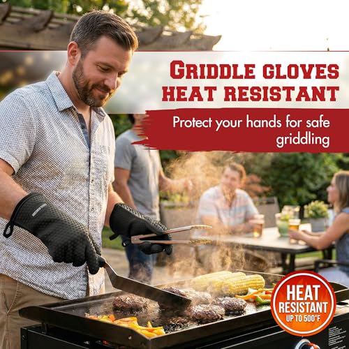 XL Silicone Griddle Gloves (Carbon Black / X-Large)
