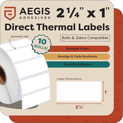 2.25" X 1" Direct Thermal Labels (2.25" X 1")