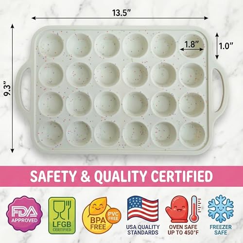 Silicone Mini Muffin Pan (Cream / Mini (24 Cups Pan, Pack of 2))