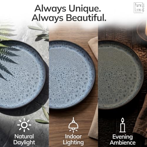 16 Piece Stoneware Dinnerware Set for 4 (Dark / Smoke Blue / Set for 4 (16pcs))