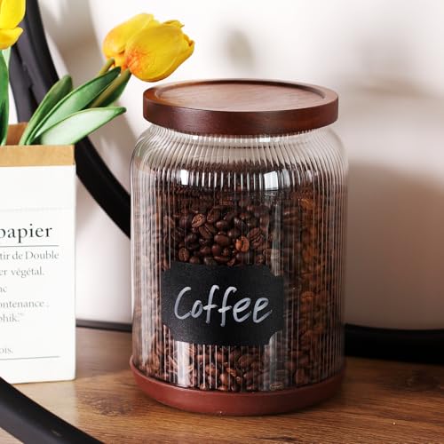 2 Pack Striped Borosilicate Glass Airtight Canisters (3/4 Gallon (Striped 2 pack))