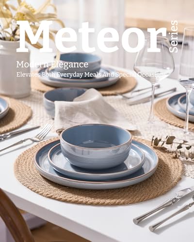 Meteor 16 Piece Dinnerware Set with Pasta Bowls (Blue Gray / Service for 4 (Include Pasta Bowls))