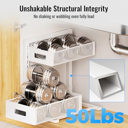 Full Metal Under Sink Organizer (White / L-2PC)