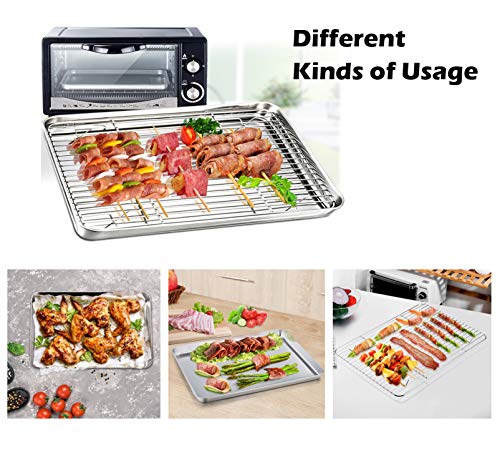 16 + 12.5 + 10.4 + 9 Inch Baking Sheet & Rack (Pans with Wire Racks)
