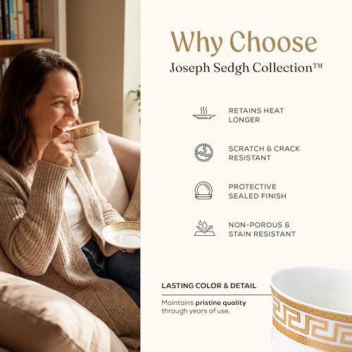 Golden Greek Key Bone China Dinnerware Set (20 Piece Set)