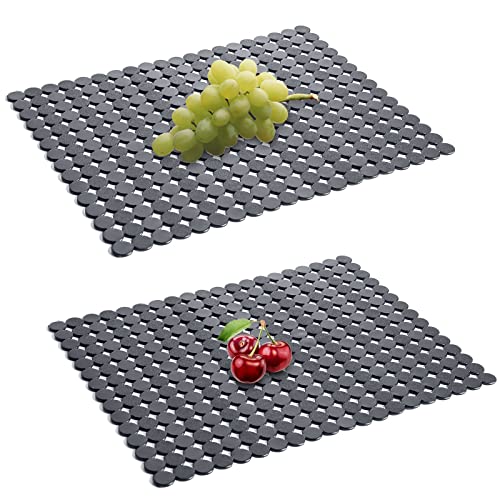 2Pack Kitchen Sink Mat for Stainless Steel (Solid Gray)