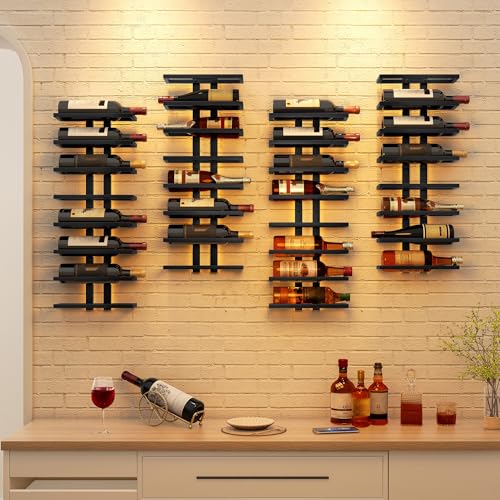 2 Set 8 Tier Wall Mount Wine Rack (16 Count)