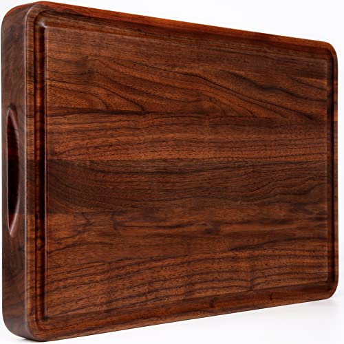 Thick Walnut Wood Cutting Board 18x12 in Large Wooden Chopping Board (Edge Grain / 18"L x 12"W)