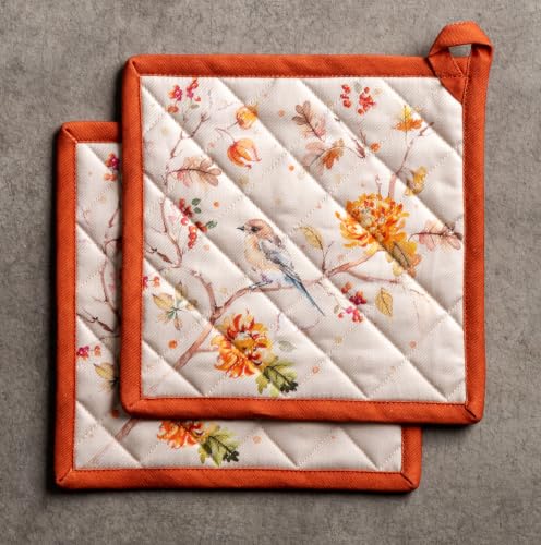Pot Holders 100% Cotton Potholders (062 - Kelim - Prairie / 8" x 8" (Pot Holder Pack of 2))