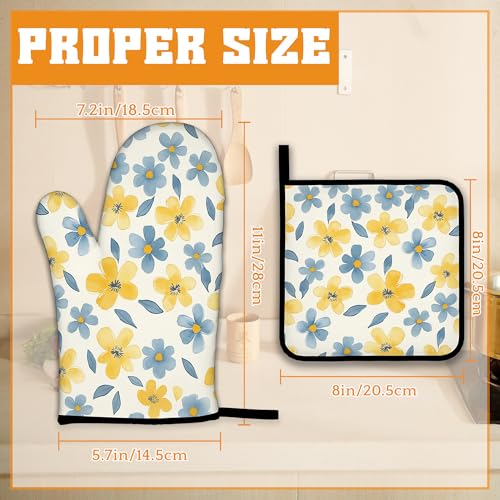 Cute Floral Oven Mitts and Pot Holders (4 Count)