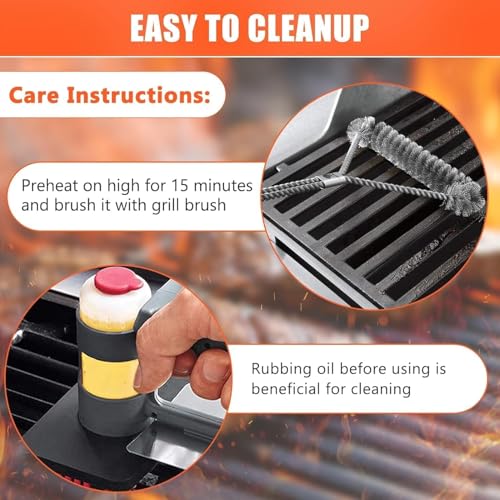 18.7 Inch Cast Iron Grill Grates for Weber Genesis II 400 Series (18.75" Weber Genesis II 400)