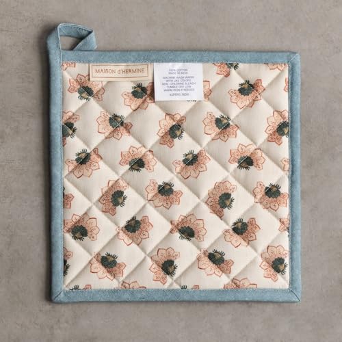 Pot Holders 100% Cotton Potholders (060 - Dalida / 8" x 8" (Pot Holder Pack of 1))