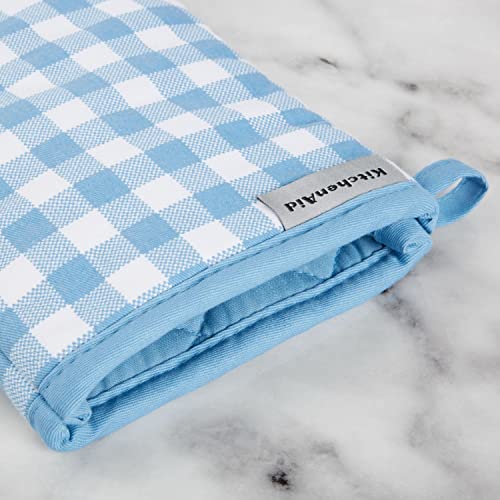 Gingham Oven Mitt 2 (Blue Velvet / 7"x13")