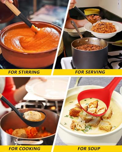 Silicone Soup Ladle Spoon Kitchen Utensils (2 Count)