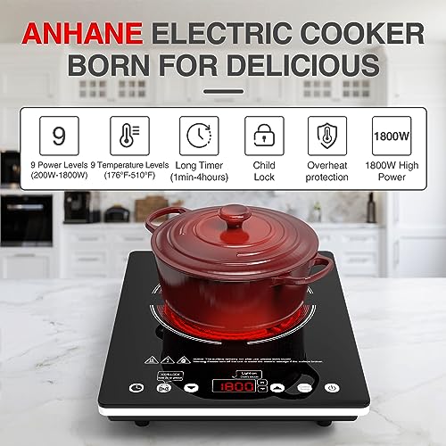Electric Cooktop Single Burner Portable Stove 1800W 110v