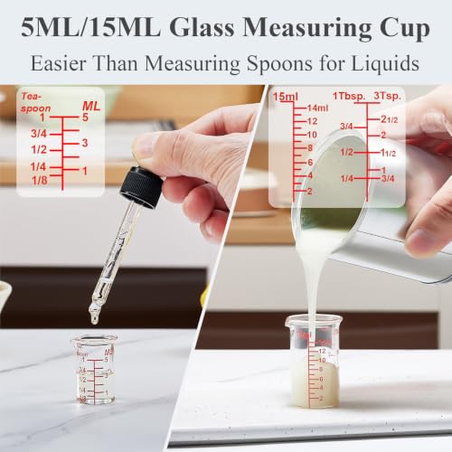 Mini Borosilicate Glass Measuring Cup Set (5ML/15ML/30ML/60ML Measuring Cup Set)
