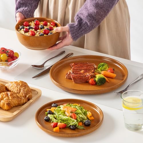Plates and Bowls Sets (Caramel Yellow / 24 Pcs (Service for 8))