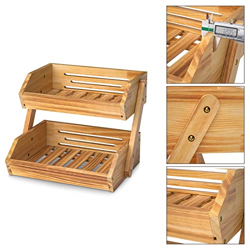 2 Tier Pine Wood Fruit Basket (Pine Wood / 2-Tier)