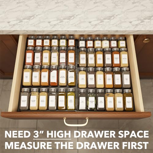 Bamboo Black Spice Drawer Organizer