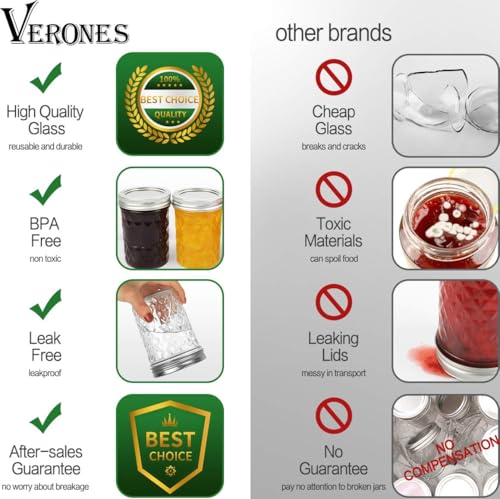 12 Packs 16oz Wide Mouth Mason Jars (12 packs)