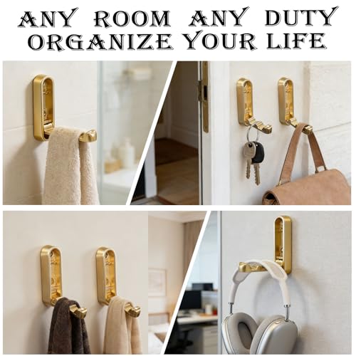 2 Pack Foldable Gold Wall Hooks