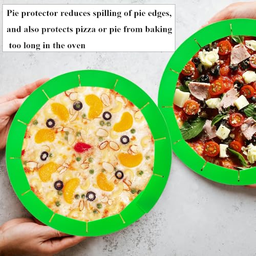 Adjustable Pie Crust Shields Baking Protectors (Green-2pcs)