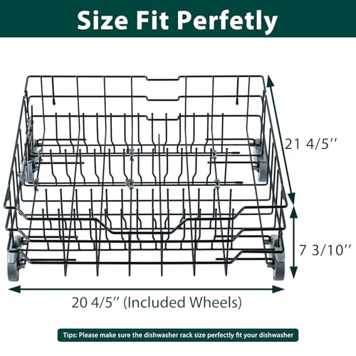 WD28X25960 Dishwasher Lower Rack Replacement Parts for GE Lower Dishrack Drawer Tray Rack 21.8’’ x 20.6’’ x 7.3’’ GE PDW7880G00SS GDWT368V55SS Profile Dishwasher Bottom Dish Rack Assembly 1 Pcs (21.8‘’ x 20.6'' x 7.3'')