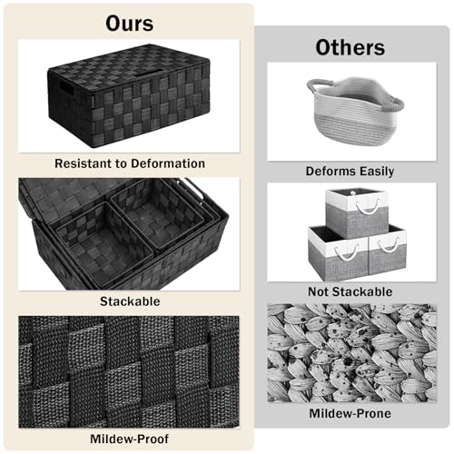 Storage Baskets with Lids (5 Count)