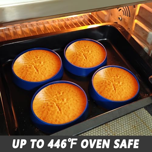 4 Inch Round English Muffin Rings (Blue-4.0)
