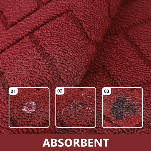 Kitchen Runner Rug (Red / 20"x48"+20"x32")