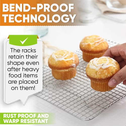 8.5" x 12" Stainless Steel Cooling Rack for Baking (2 Pack / 8.5"x12")