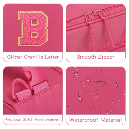 Initial Insulated Lunch Bag for Girls Kids (Rosy Red / B)