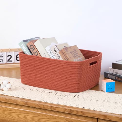 Large Storage Baskets for Organizing (4pcs-L17×W13×H7.5" / Oxide Red)