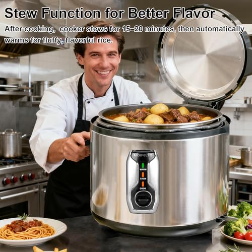 16L Commercial rice cooker 90 cups cooked Large Stainless Steel rice Commercial for 65 (16L Rice Cooker)