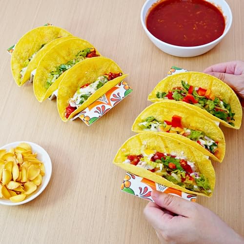 Melamine Taco Holder Stands (Set of 8 / Fuego Orange)